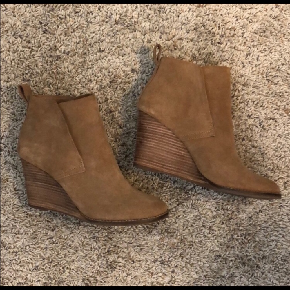 Suede wedge booties